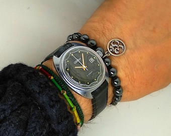 Wristwatch vintage 70s Slava Glory date  21J. Mens mechanical with quality mark of the USSR, Slava watch,  Russian watch