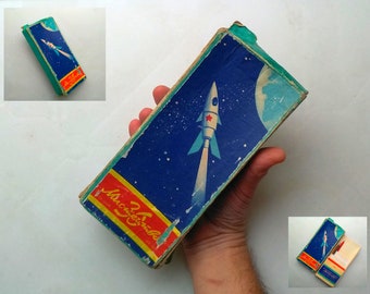 propaganda posters 60s Vintage 1960s Soviet russian Space Cosmos Spaceship pencil case. Space propaganda, Space theme, Satellite, Sputnik, Soviet rocket.