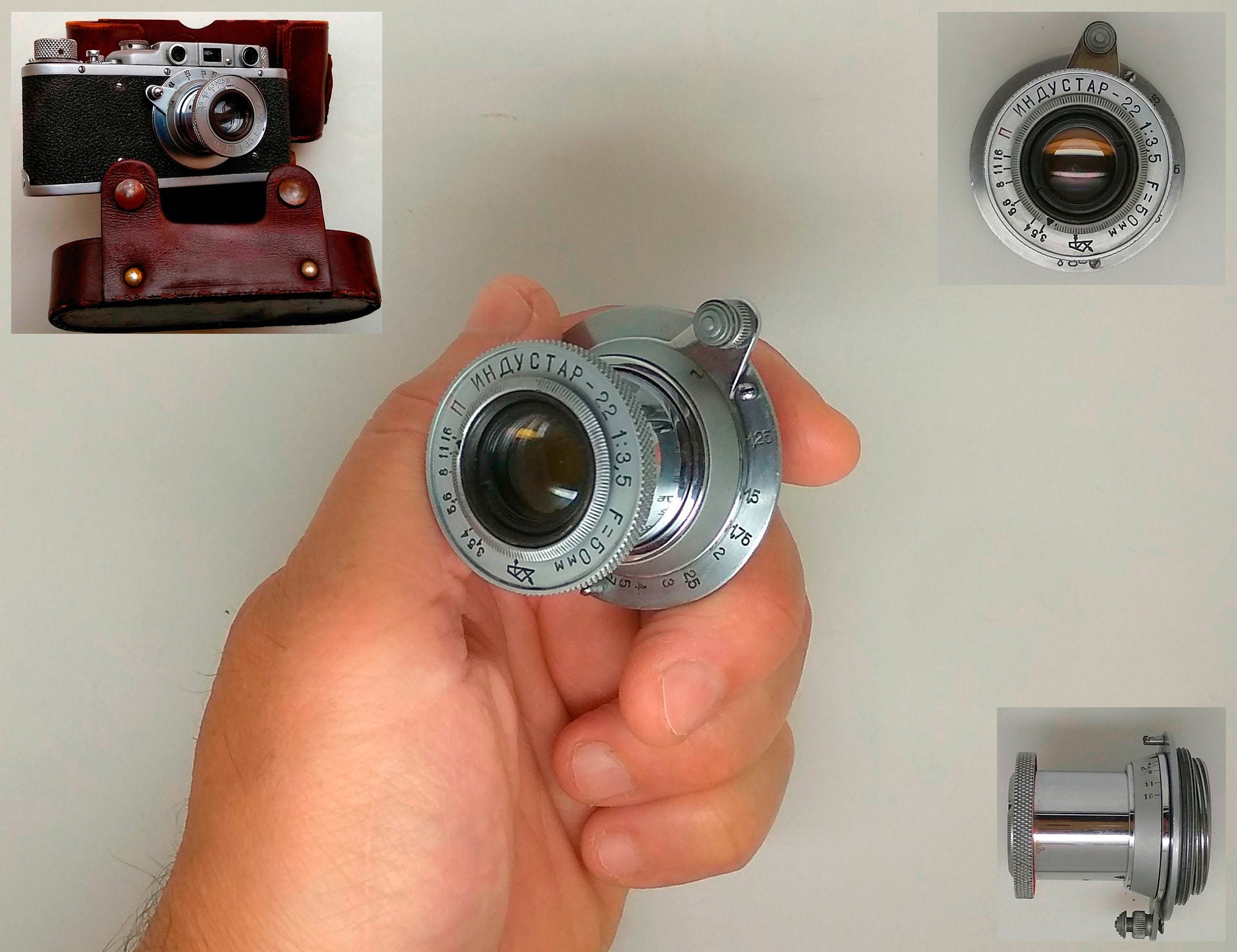 Industar 22 Leica Collapsible Lens 50mm F3.5 L39 M39 Screw Industar 22 Leica Collapsible Lens 50mm F3.5 L39 M39 Screw