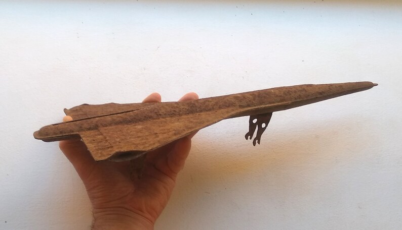 Rust Plane Model Soviet Aircraft Vintage 70s Rusty Heavy Airplane 42x24 Child Toy Craft ...