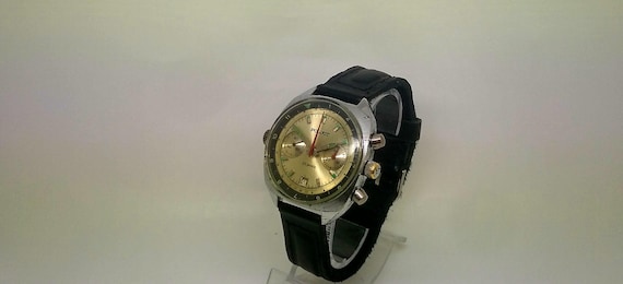 Soviet military chronograph vintage 80s Poljot shturmanskie air force 3133 mechanical 23 jewels wristwatch. Serviced and running great!
