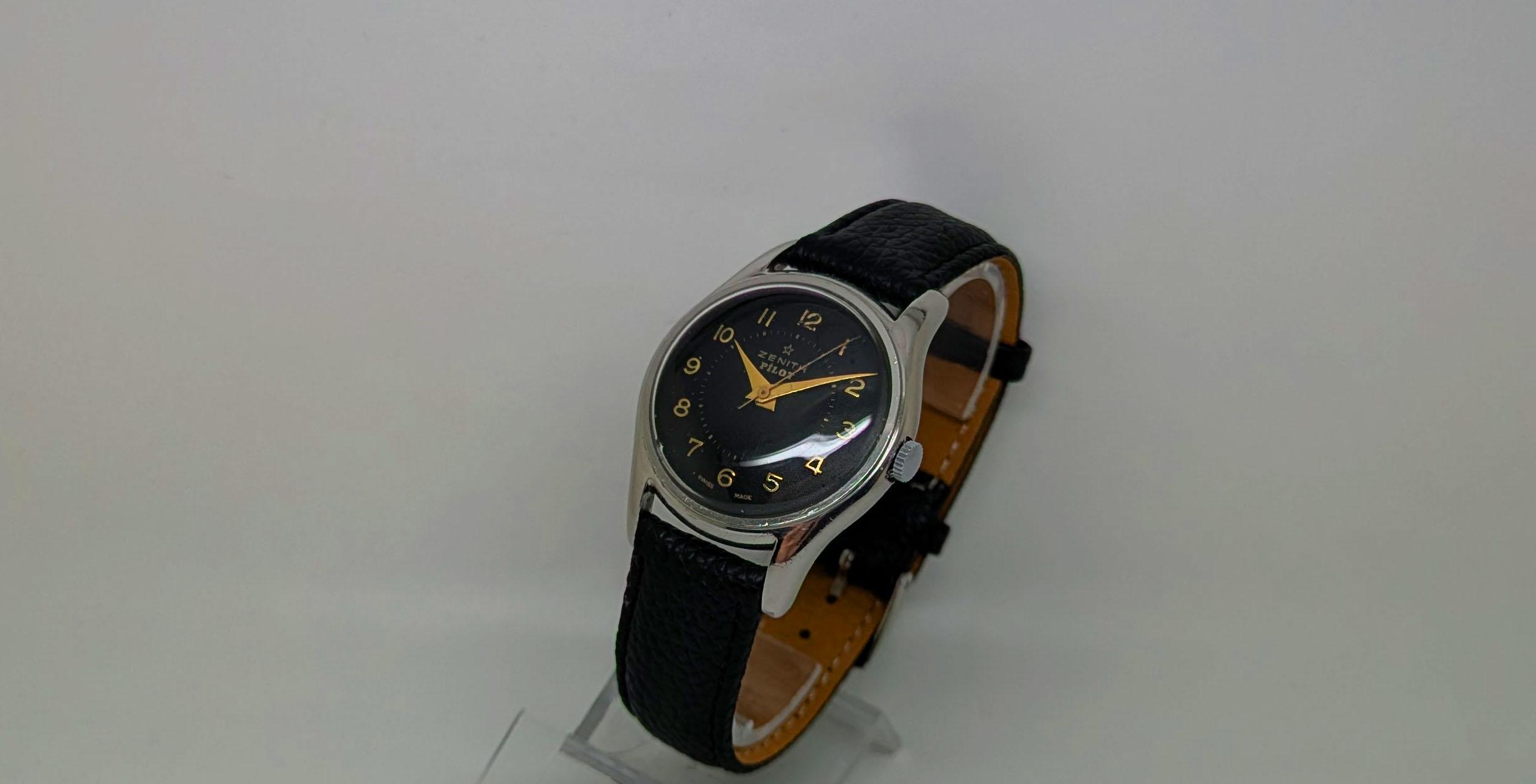 Zenith Pilot Swiss Made Wristwatch Vintage 60s Manual Cal 120, 18