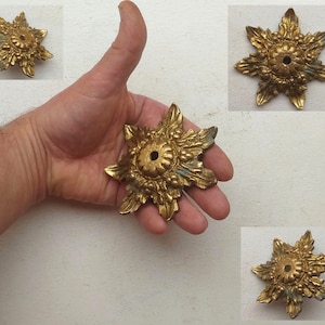 Antique Victorian bronze ceiling rose, heavy bell rosette, craft project supply, light fitting,brass ceiling light rose,part light hardware.