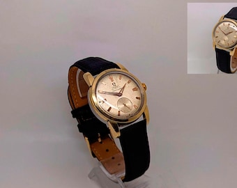 Men's Omega Seamaster automatic cal 491 Swiss Made wristwatch vintage 1959 19 jewels, gold dial, Jumbo 36mm. Serviced and running great!