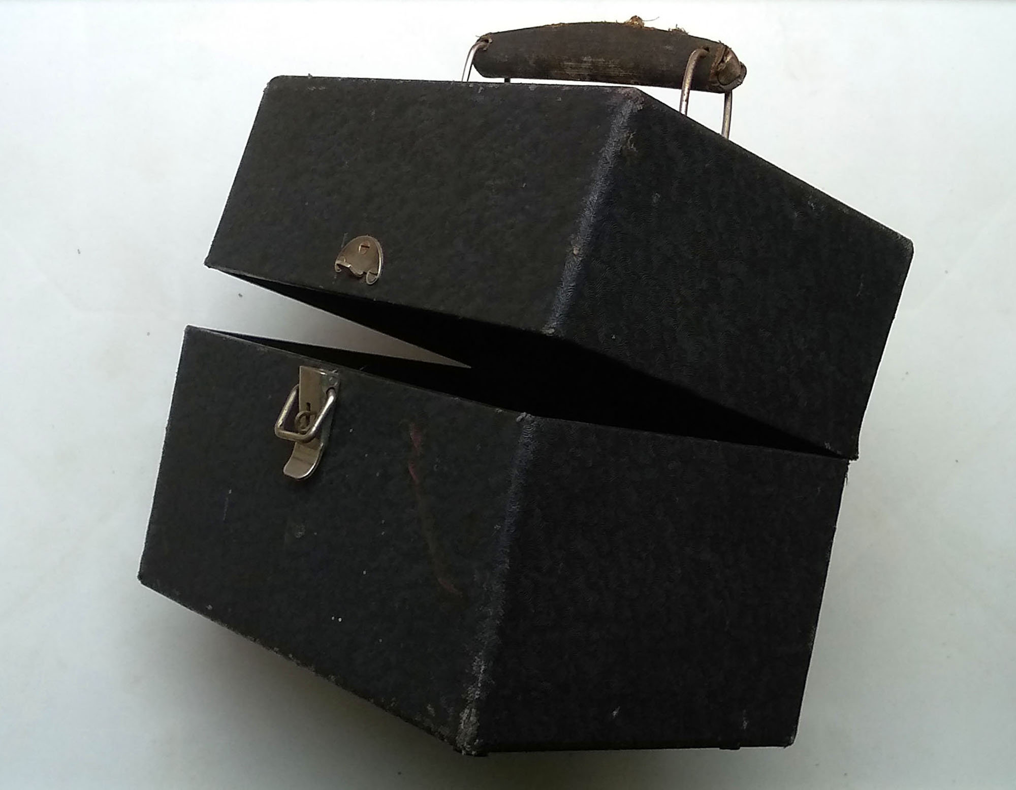 Soviet Military Vintage Wooden Black Box Container 22x15x18