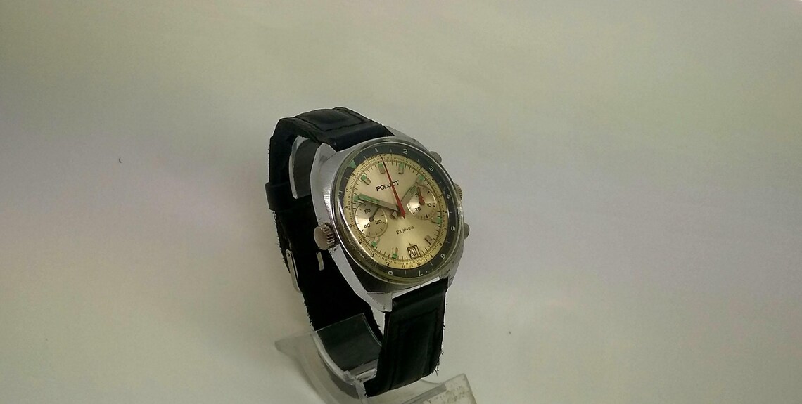 Soviet military chronograph vintage 80s Poljot shturmanskie air force 3133 mechanical 23 jewels wristwatch. Serviced and running great!, foto 2 de 5