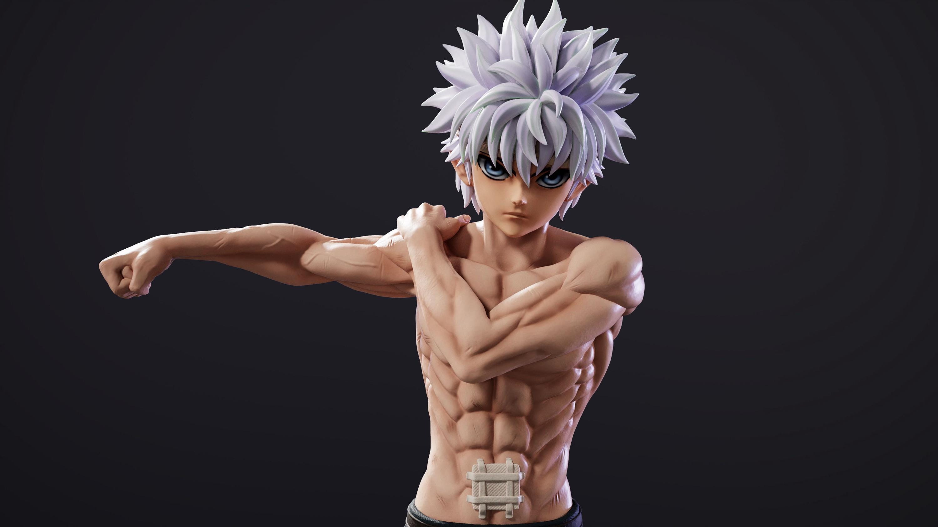 Killua Zoldyck 1/6 Scale Figure – Shirtless Pose W/ Swappable Heads - Etsy