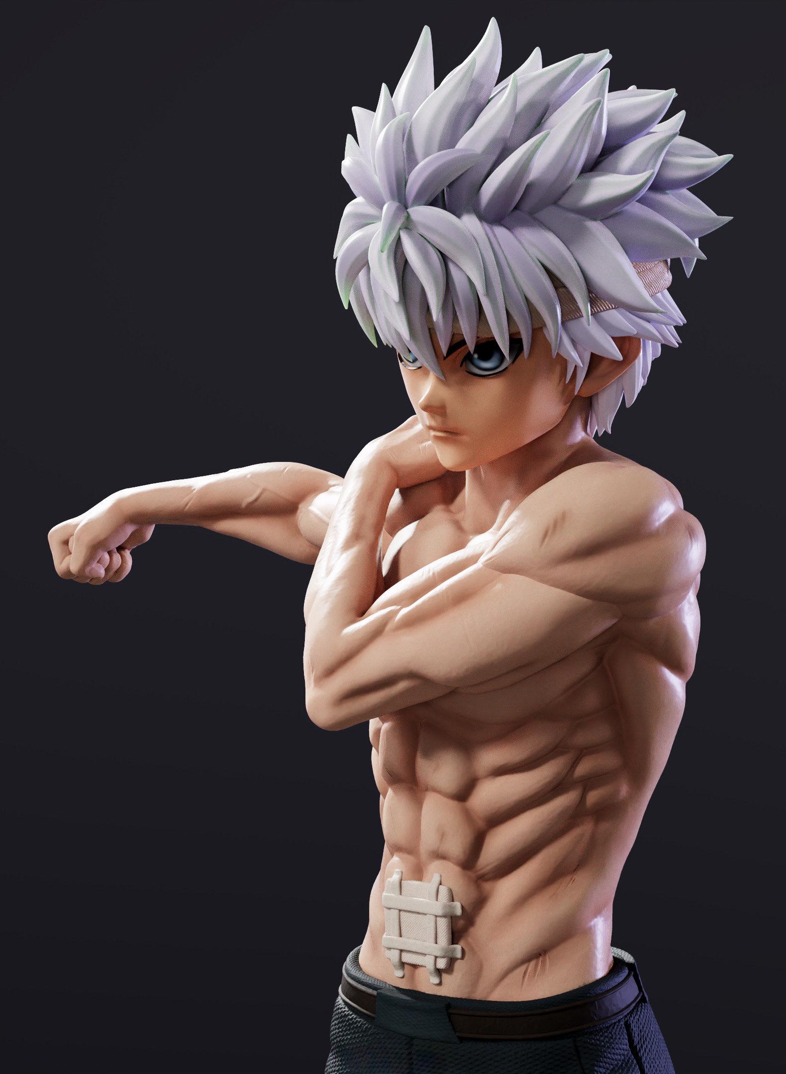 Killua Zoldyck 1/6 Scale Figure – Shirtless Pose W/ Swappable Heads - Etsy