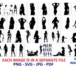 Female Silhouette,Digital Download,Female SVG, Woman Vector, Lady Outline,Girls SVG, Black silhouette clipart, Instant download svg png jpg