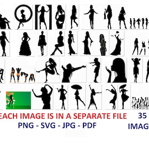Female Silhouette,Digital Download,Female SVG, Woman Vector, Lady Outline,Girls SVG, Black silhouette clipart, Instant download svg png jpg