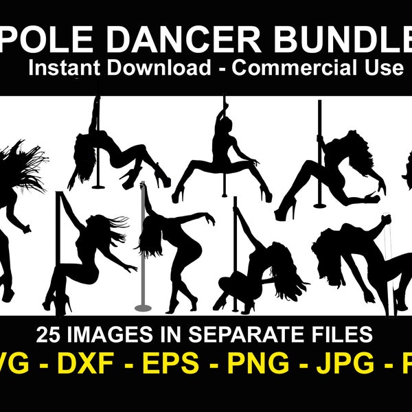 Pole Dance SVG Bundle,Pole Dance PNG, Pole Dance Clipart SVG Cut Files for Cricut, Pole Dancer Exotic Dancer Svg Png Jpg Dxf Eps, Stripper