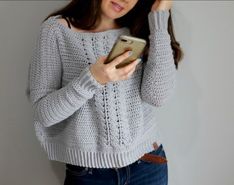 CROCHET PATTERN Pullover Top - Crochet Pattern for Pullover Sweater - Spring Fever Pullover Crochet Pattern by Sentry Box Designs