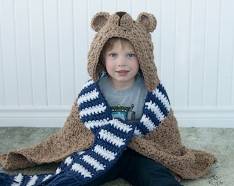 CROCHET PATTERN / Hooded Woodland Bear Blanket