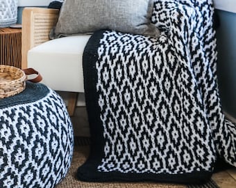 CROCHET PATTERN /Granite Ridge Mosaic Blanket