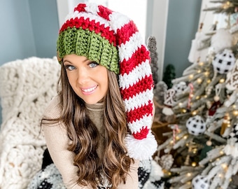 CROCHET PATTERN Christmas Elf Hat, Santa Hat