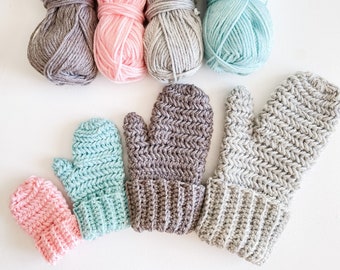 CROCHET PATTERN / Heavenly Herringbone Mittens