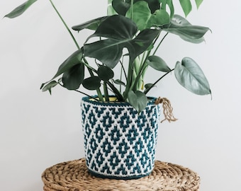 CROCHET PATTERN / Potted Paradise Mosaic Basket