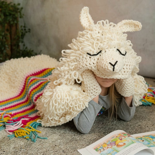 CROCHET PATTERN & VIDEO/ Alpaca my llama Blanket, animal crochet blanket, crochet llama blanket, crochet gift ideas, pdf
