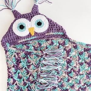 CROCHET PATTERN Owl Blanket pdf Digital Download Bulky & Quick Owl Crochet Pattern by MJ's Off The Hook Designs image 2