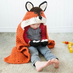 CROCHET PATTERN / Hooded Woodland Fox Blanket image 3