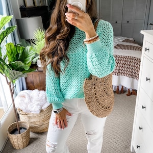 CROCHET PATTERN / Mint to V Pullover / Crochet V Stitch Pullover