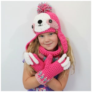 CROCHET PATTERN Sloth Hat, Cowl and Mitten Set image 1