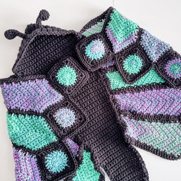 CROCHET PATTERN Hooded Butterfly Blanket