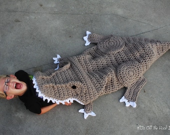 CROCHET PATTERN T-Rex Blanket - Dino Blanket Pattern -  Bulky & Quick Dinosaur T-Rex Blanket Crochet Pattern MJ's Off The Hook Design