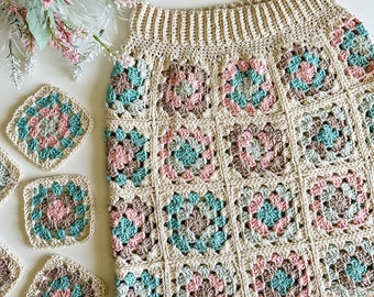 CROCHET PATTERN / Granny Square Skirt / Crochet Skirt Pattern