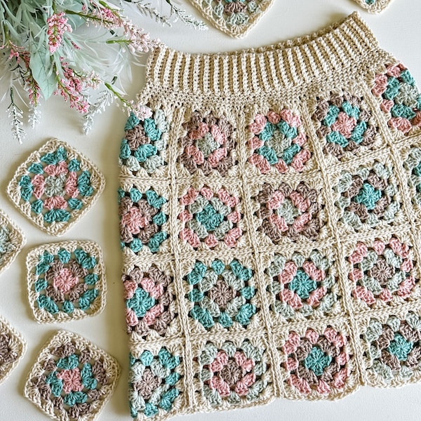 CROCHET PATTERN / Granny Square Skirt / Crochet Skirt Pattern