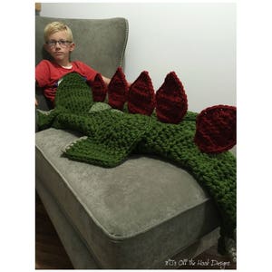 CROCHET PATTERN Stegosaurus Blanket Dino Blanket Pattern Bulky & Quick Stegosaurus Blanket Crochet Pattern MJ's Off The Hook Designs image 4