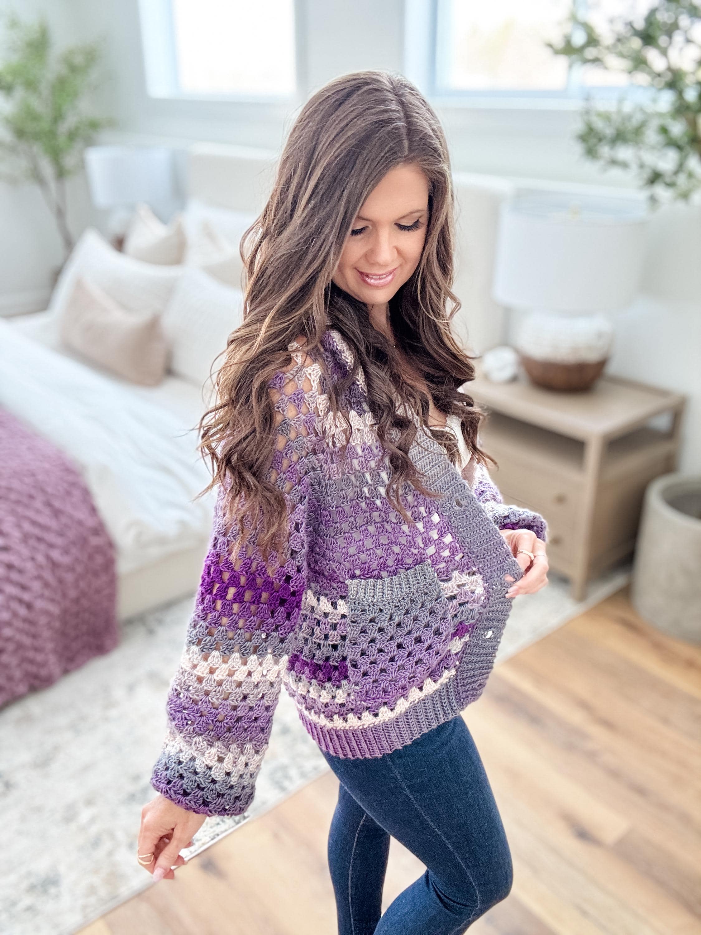 CROCHET PATTERN & VIDEO/ Granny Pop Hoodie Crochet Cardigan CROCHET PATTERN & VIDEO/ Granny Pop Hoodie Crochet Cardigan