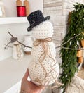 CROCHET PATTERN & VIDEO/ Crochet Snowman Pattern, Holiday Crochet, Gifting, Crochet Decor, Rustic Farmhouse Snowman, Christmas Crochet, pdf