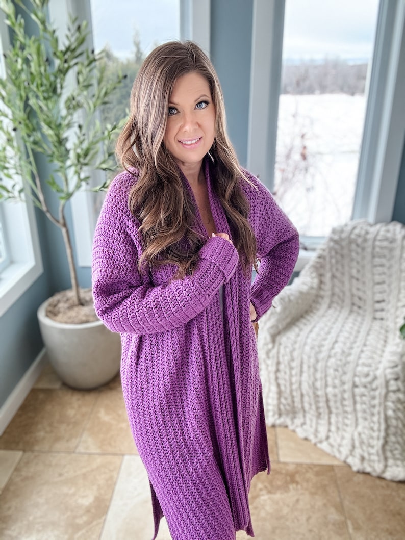 CROCHET PATTERN / Mauve-A-Lous Duster Cardigan image 9