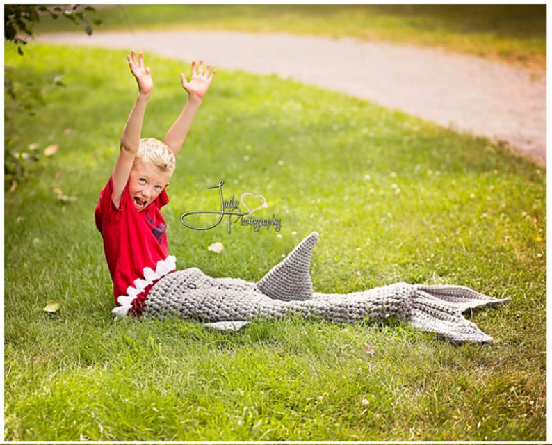 CROCHET PATTERN Shark Blanket Pdf Digital Download Bulky & Quick Shark Blanket Crochet Pattern by MJ's Off The Hook Designs image 5