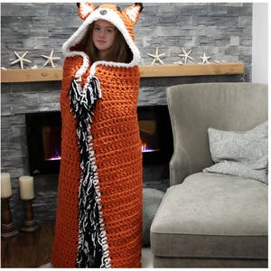 CROCHET PATTERN Wolf Fox blanket Wolf Fox Costume Bulky & Quick Wolf Fox Crochet Pattern by MJ's Off The Hook Designs image 8