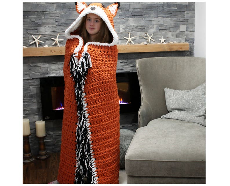 CROCHET PATTERN Wolf Fox blanket Wolf Fox Costume Bulky & Quick Wolf Fox Crochet Pattern by MJ's Off The Hook Designs image 8