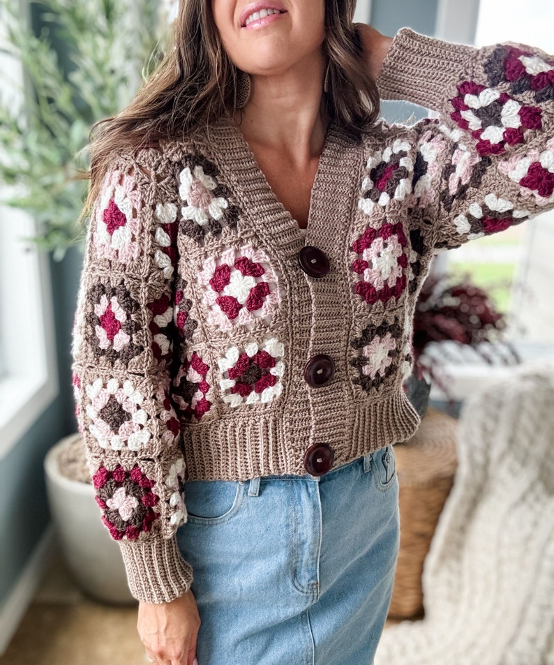 CROCHET CARDIGAN PATTERN / Granny Square Cardigan Download