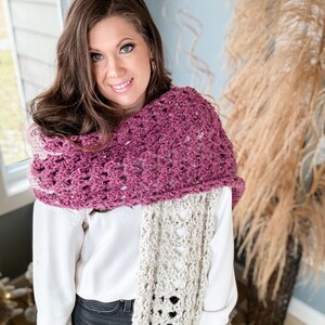 CROCHET PATTERN// Colour Block Granny Scarf, Granny Chevron Stitch Scarf, Crochet Scarf Pattern image 5