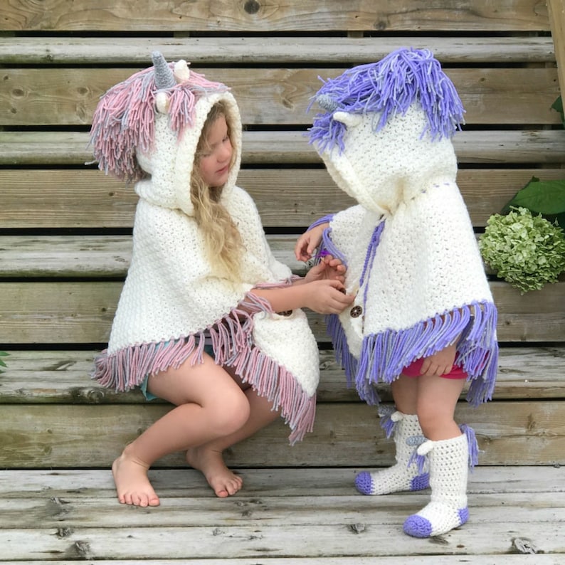 CROCHET PATTERN for Unicorn Poncho and Crochet Socks / Crochet Halloween Costume image 2