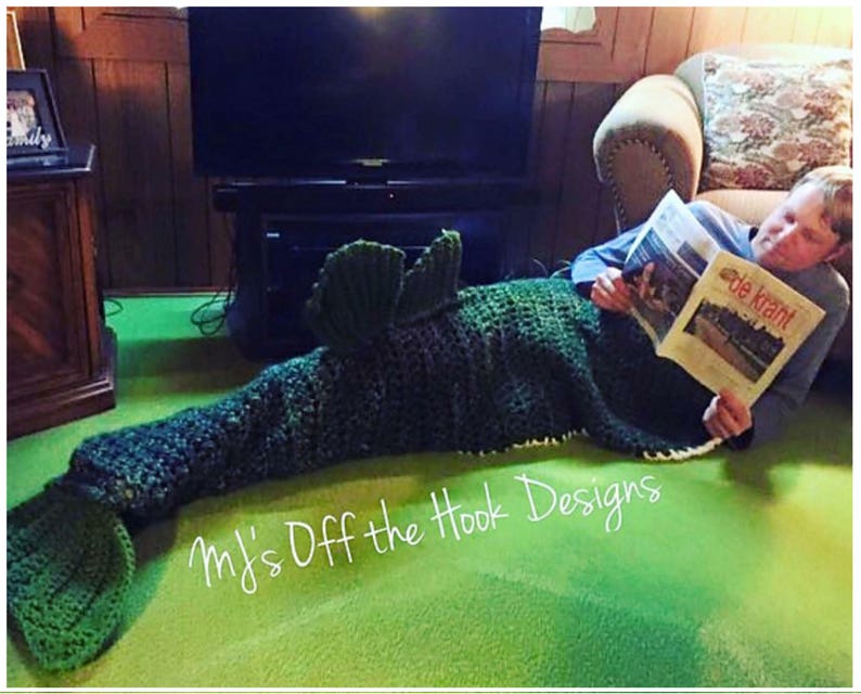 CROCHET PATTERN Large Mouth Bass Blanket Crochet Pattern for Bass Fish Large Mouth Bass Blanket Crochet Pattern MJ's Off The Hook Design image 2