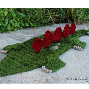 CROCHET PATTERN Stegosaurus Blanket Dino Blanket Pattern Bulky & Quick Stegosaurus Blanket Crochet Pattern MJ's Off The Hook Designs image 7