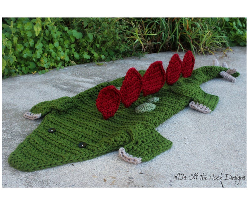 CROCHET PATTERN Stegosaurus Blanket Dino Blanket Pattern Bulky & Quick Stegosaurus Blanket Crochet Pattern MJ's Off The Hook Designs image 7