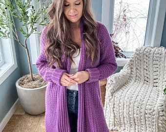 CROCHET PATTERN / Mauve-A-Lous Duster Cardigan