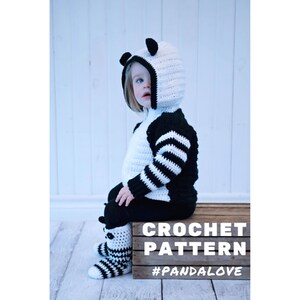 CROCHET PATTERN Panda Hoodie and Crochet Socks Panda Hoodie Crochet Pattern Panda Hoodie and Socks Pattern by MJ Off The Hook Design image 7