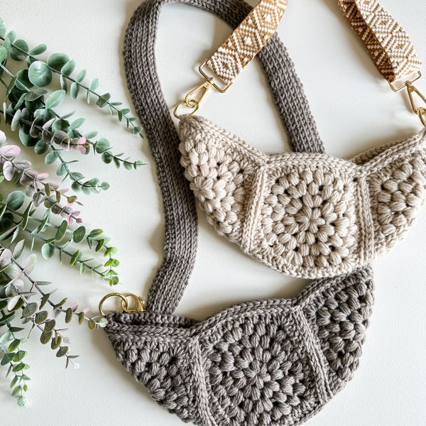 CROCHET BAG PATTERN / Granny Square Crossbody Bag Crochet Pattern