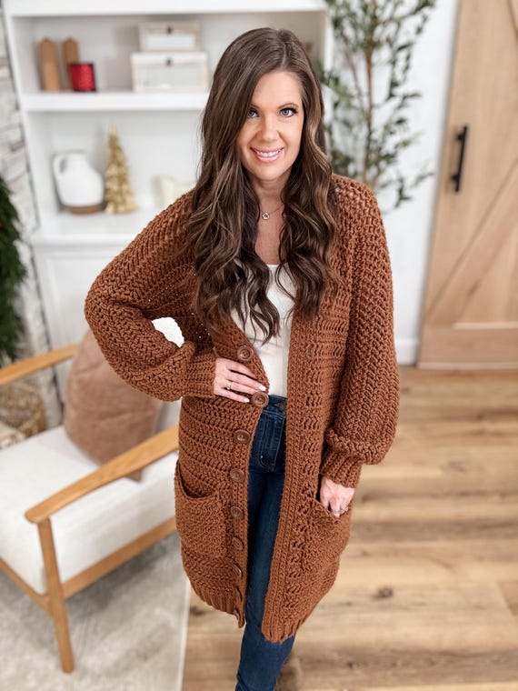CROCHET PATTERN & VIDEO/ Crop or Not Cardigan, Oversized Cardigan