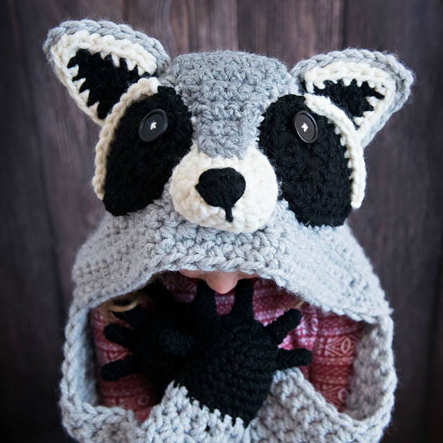 CROCHET PATTERN Woodland Raccoon Blanket Hooded Woodland Racoon Blanket Crochet Pattern Mj s off the Hook Design Etsy Canada