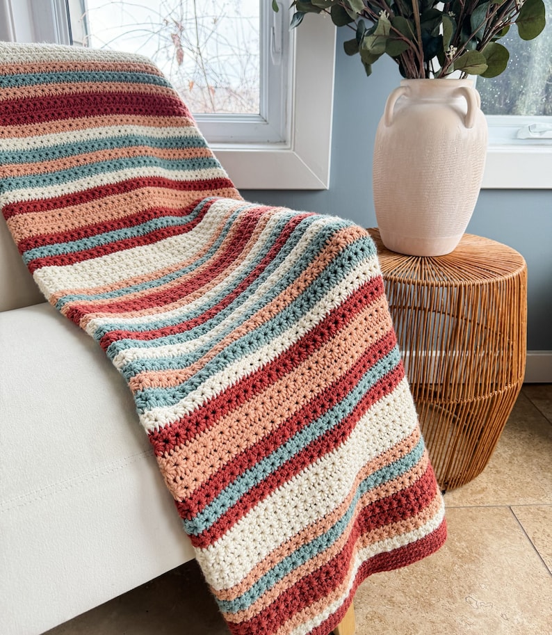 CROCHET PATTERN/ Star Stitch Striped Crochet Blanket Pattern, Sahara Stripes Blanket Pattern, Star Stitch Blanket Pattern image 7