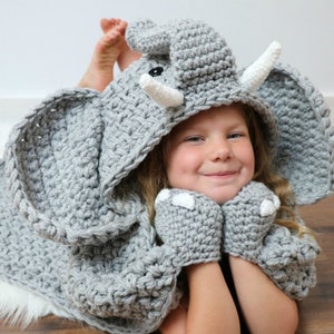 CROCHET PATTERN Hooded Elephant Blanket